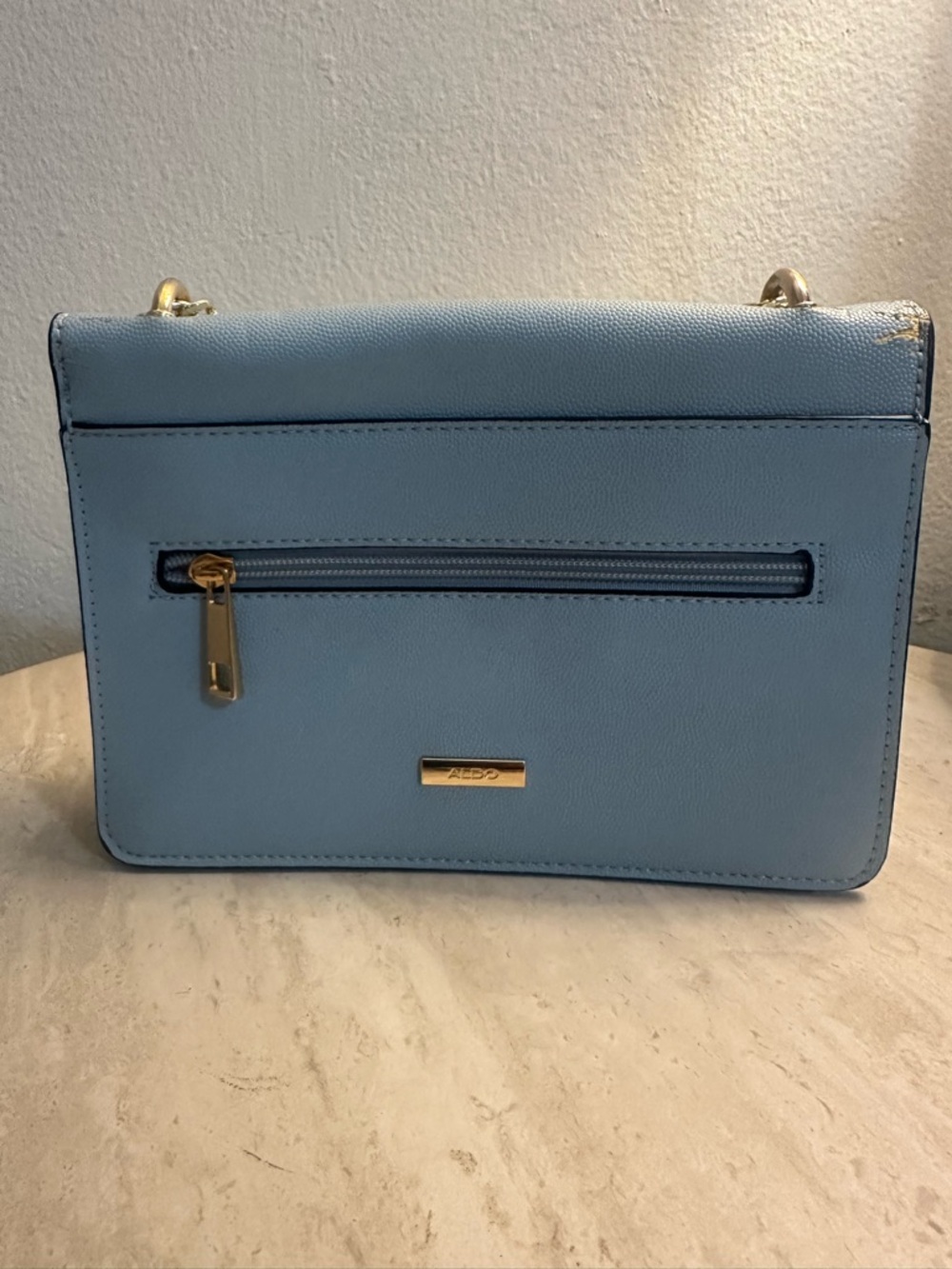 Aldo Powder Blue Crossbody with Gold Hardware